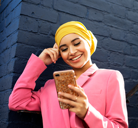 person using telephone
