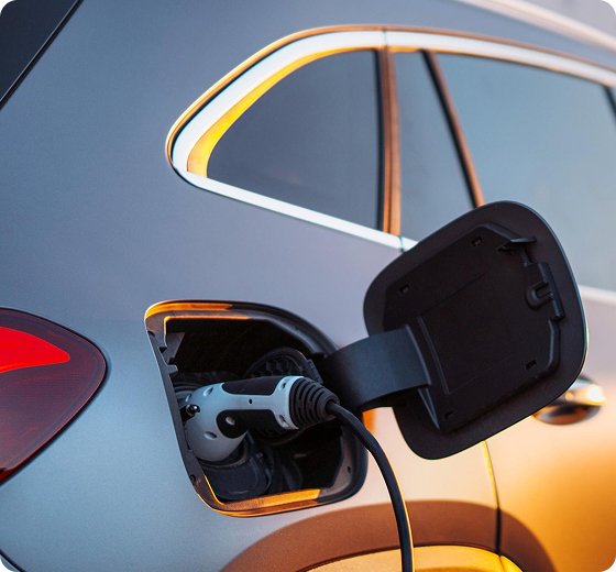 close-up of car charging