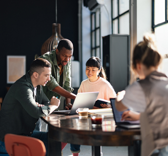 business people meeting around a table