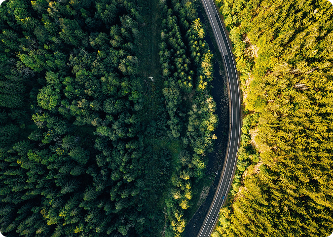 long distance. shot showing winding roads