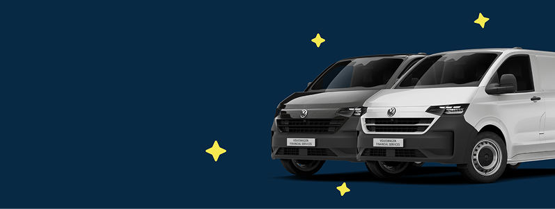 illustration of vans with stars around