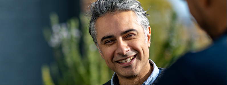 close-up of business person