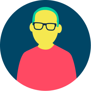 illustration of worker in larger grid of items